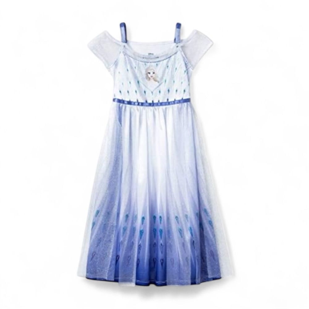 Disney Frozen II Elsa Nightgown Blue Tulle Dress Size 2T Princesscore Disneycore
